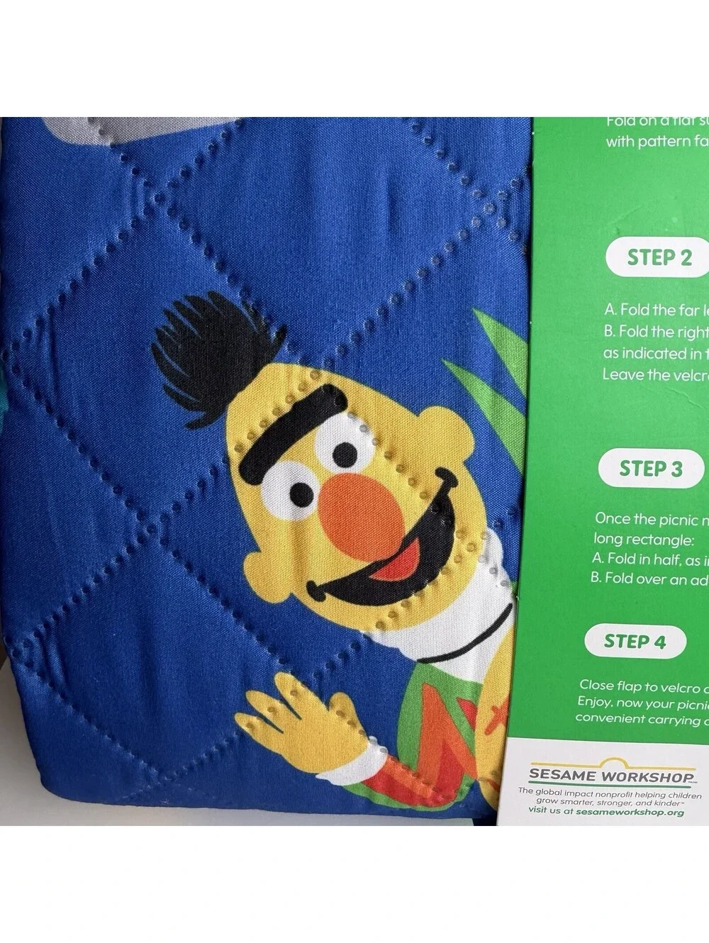 Sesame Street Outdoor Picnic Mat 79x79 Oversized Elmo Cookie Monster Fruit